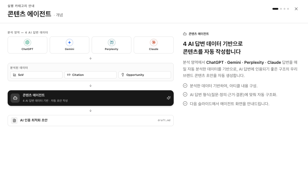 콘텐츠 자동 생성 화면